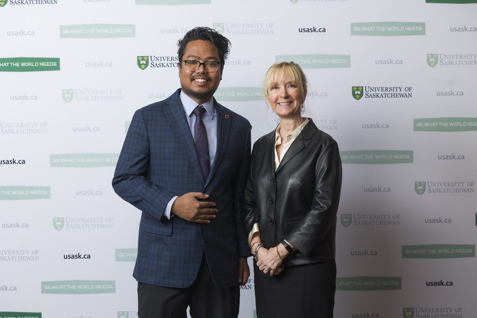 Palash Ranjan Roy with Dr. Patti McDougall, Interim Provost and Vice-President Academic, at the 2026 University of Saskatchewan GSA Awards and Gala